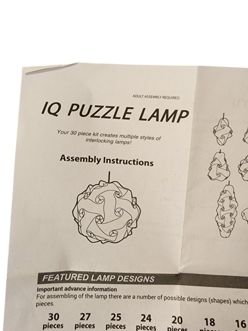 IQ Puzzle Light New Never Used Blue Plug In hanging